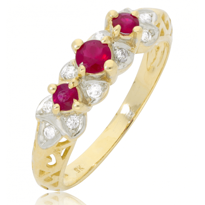 1/2ct Ruby & Diamond Trilogy Ring