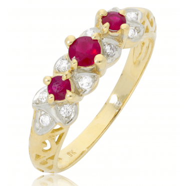 1/2ct Ruby & Diamond Trilogy Ring
