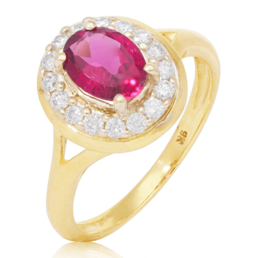 1.5ct Rubelite Tourmaline & Diamond Ring