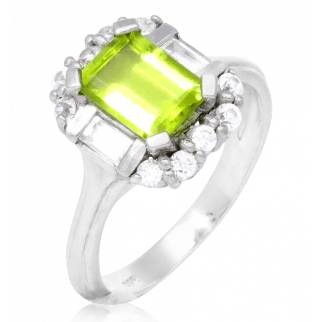 1.6ct Peridot & Zircom Savoy Ring