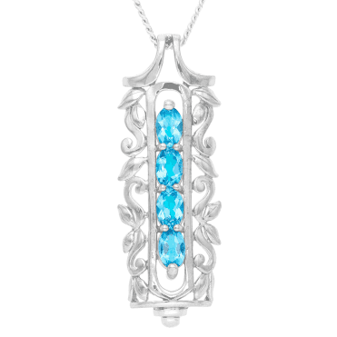 1.6cts of Blue Topaz in a Rococo Lantern Pendant