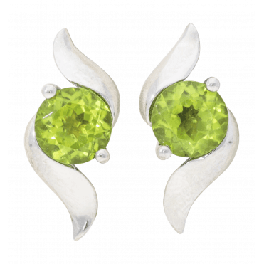 1.9ct Peridot Silver Earrings