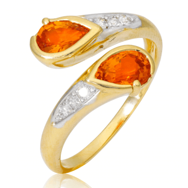 1¾cts of Spessartite Garnet & Diamonds in a 9ct Gold Open Comfort Fit Ring