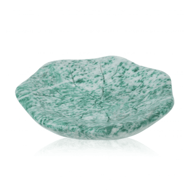1000ct Green Spot Jasper Lotus Leaf Tray