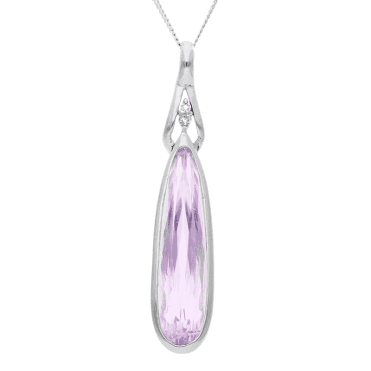 10ct Brazilian Kunzite Pendant in 9ct White Gold