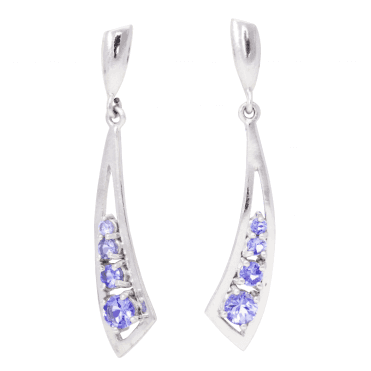 11/4ct Tanzanite Sterling Silver Drop Earrings