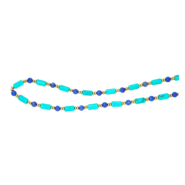 185ct Turquoise, Lapis & Hematite Necklace with FREE Bracelet