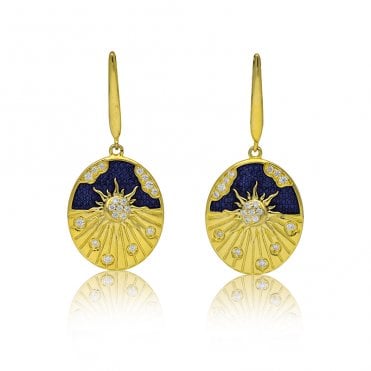 18ct Gold- Plated Silver 'Sunset' Earrings Set with CZ Accents