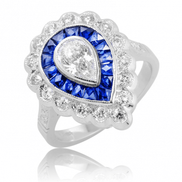 18ct White Gold with 2½cts of Diamonds & Sapphires