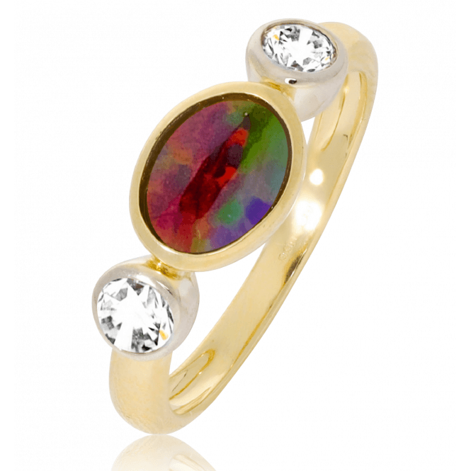 1ct Black Opal & Diamond Ring in 9ct Gold