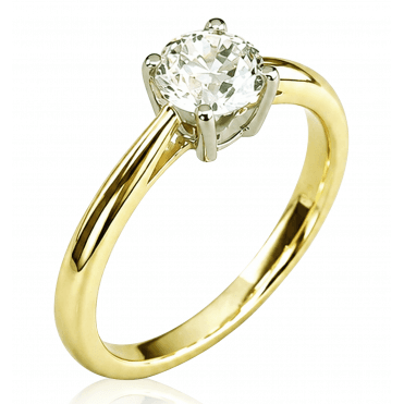1ct Certified Diamond Gold Solitaire Ring