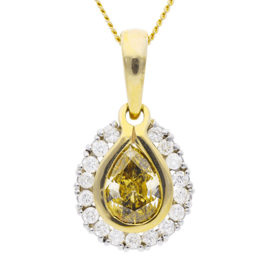 1ct Champagne Diamond Romanced in an 18ct Gold Pendant