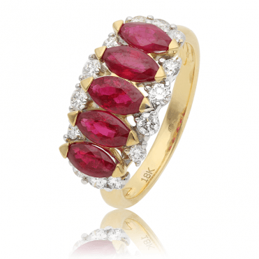 2.3cts of Rubies in an 18ct Gold & Diamond Ring