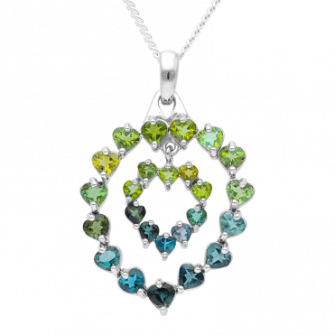 2.4ct Pendant with Tourmaline Hearts of Every Hue