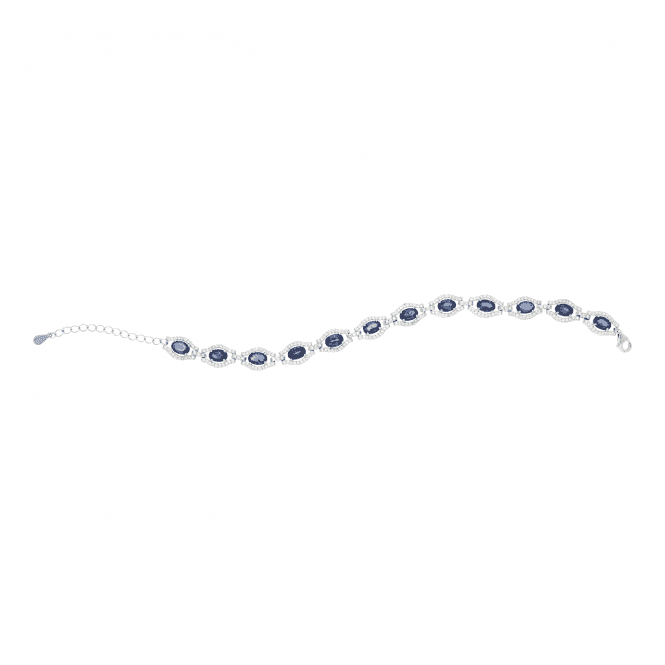 2¼ct Sapphire & Matara Zircon Sterling Silver Bracelet