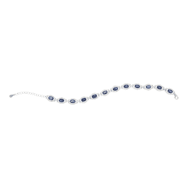 2¼ct Sapphire & Matara Zircon Sterling Silver Bracelet