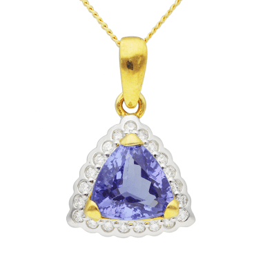 2½ct Trillion Cut Tanzanite in a Diamond Cluster