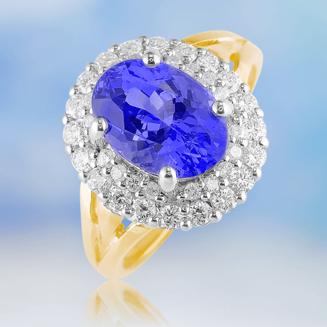 2½cts of Radiant Tanzanite Haloed by Diamonds