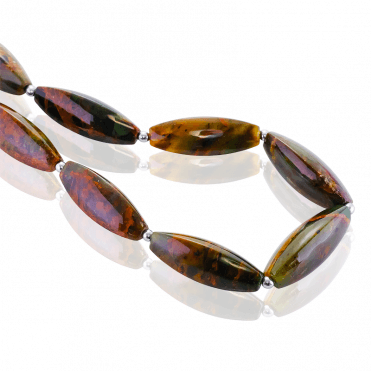 275cts of Green Chrysocolla in Sleek Barrel Beads