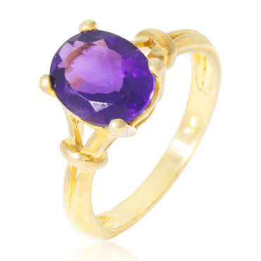 2ct Cushion Amethyst Ring