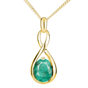 3/4ct Emerald in 9ct Gold Pendant