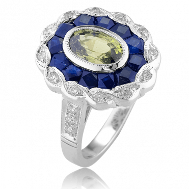 3½cts of Precise Calibré Cut Sapphires in 18ct White Gold