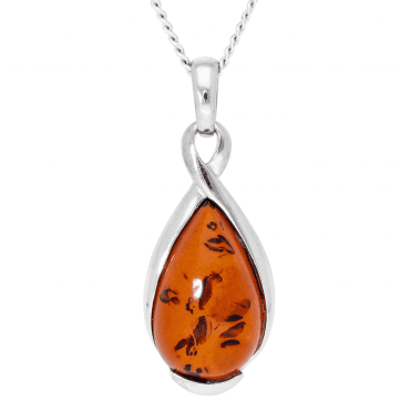 3ct Baltic Amber Eternal Knot Pendant