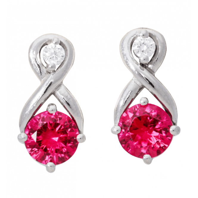 3ct Lab Ruby & Lab Diamond Earrings