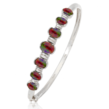 4.8ct Black Opal Hinged Bangle