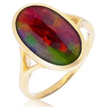 4ct Black Opal 9ct Gold Ring