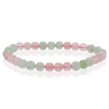 55cts of Green & Strawberry Quartz on a Comfort-Stretch Bracelet