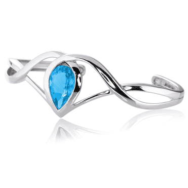 5ct Blue Topaz in a Celtic Silver Bangle