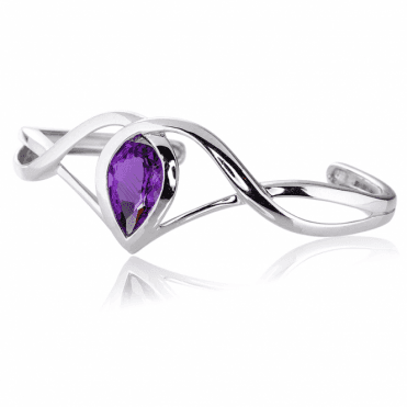5ct Brazilian Amethyst in a Celtic Silver Bangle