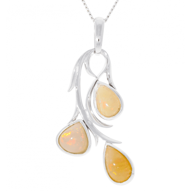5cts Opal Leaf Sterling Silver Pendant
