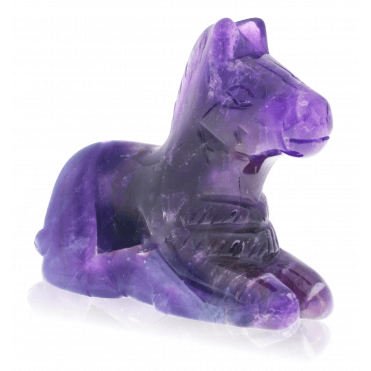 650cts Amethyst Horse Carving