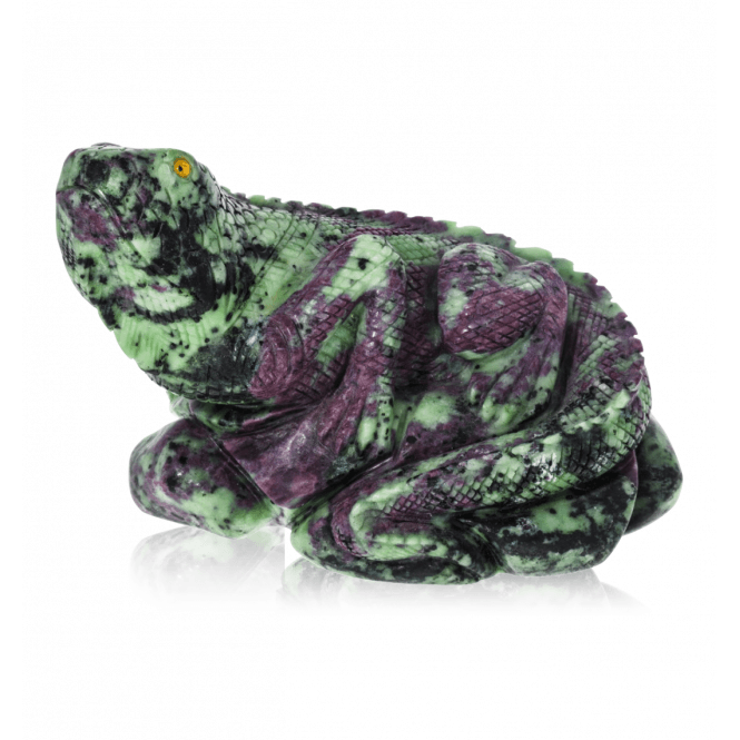 7,500ct Ruby & Zoisite Iguana Carving