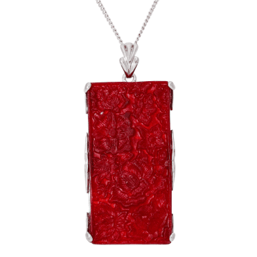 75ct Carved Red Jade Pendant