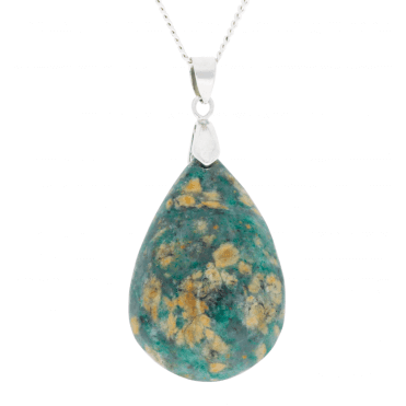 75ct Green Strawberry Agate Drop Necklace