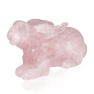900ct Rose Quartz Hare Carving