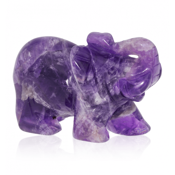 950ct Amethyst Elephant Carving