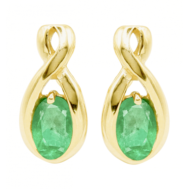 9ct Gold 1ct Emerald Studs