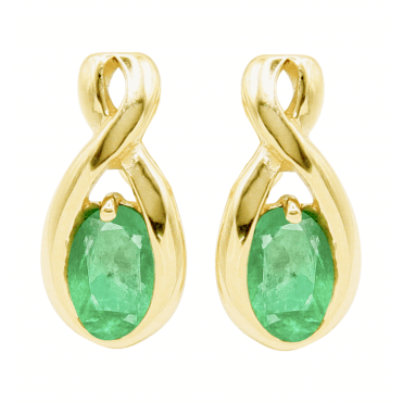 9ct Gold 1ct Emerald Studs