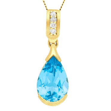 9ct Gold & 9ct Blue Topaz Pendant