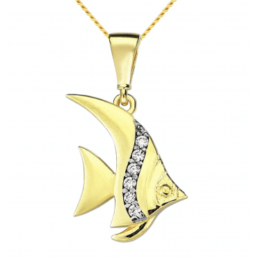 9ct Gold Angel Fish Pendant