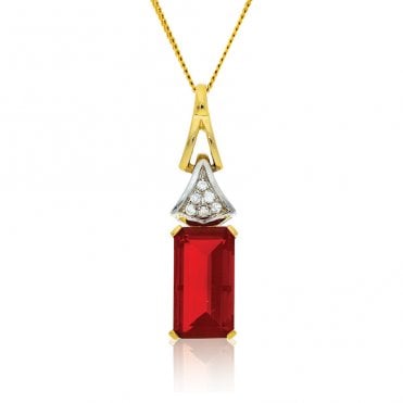 9ct Gold Fire and Ice Pendant