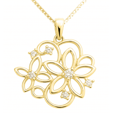 9ct Gold Floral Pendant