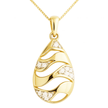 9ct Gold Wave Pendant
