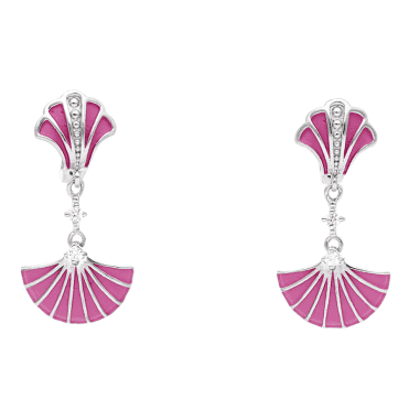 A Love for Art Deco in Pink Enamelled Earrings