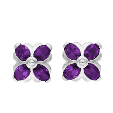 Amethyst Clip Earrings Update the Classic Quatrefoil