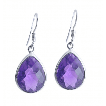 Amethyst Colour Crystal Drop Earrings